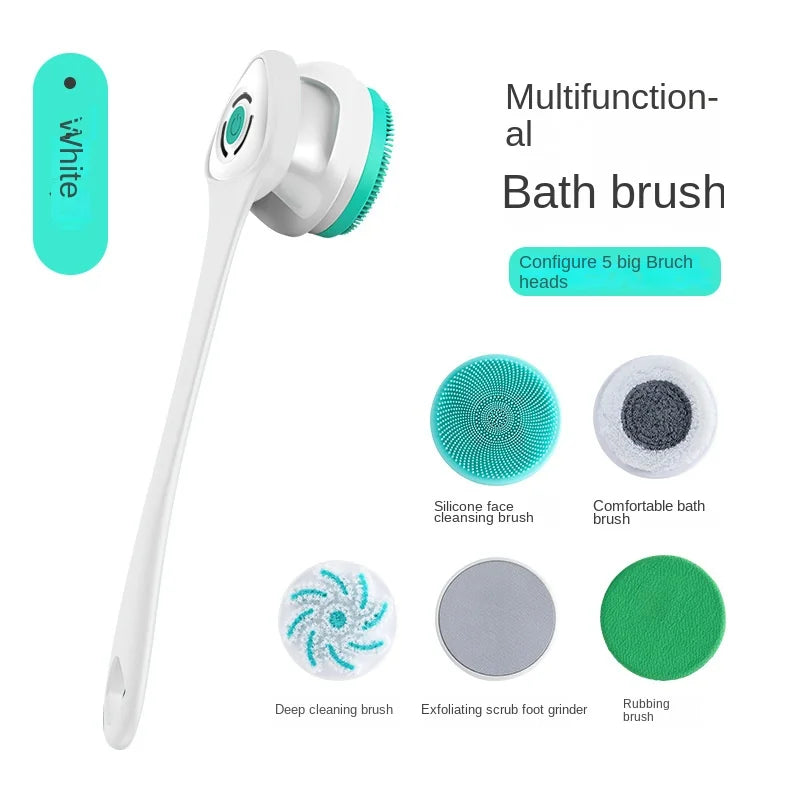 Silicone Body Scrubber Electric Shower Brush Cordless USBcharge Bath Washing Silicon Back Massage Foot Exfoliating Skin Friendly