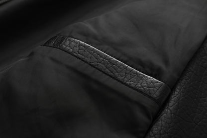 Men's embroidered lapel jacket Motorcycle PU leather jacket