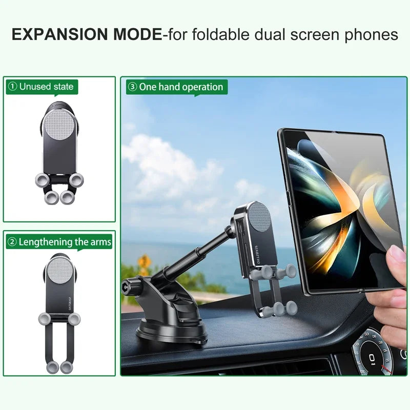 Eary for Z fold 7 6 5 Car Phone Holder Stand Mount Dashboard Suction Cup Bracket 360°Rotate for Samsung S26 S25 iPhone 17 Xiaomi