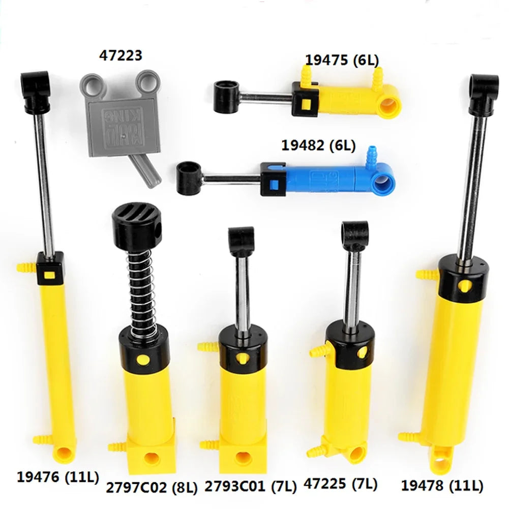 MOC Bricks Technical Parts Pneumatic Pump Small V2 with Reinforced Cylinder Hose Air Power Bricks Compatible With 8800 Blocks