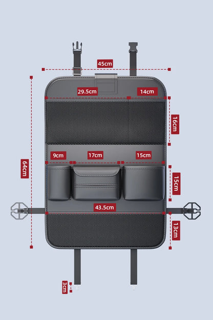 Car Seat Back Storage Bag Large Capacity Multi-Pocket Backseat Organizer Foldable Dining Table Tablet Tray Hanging Bag