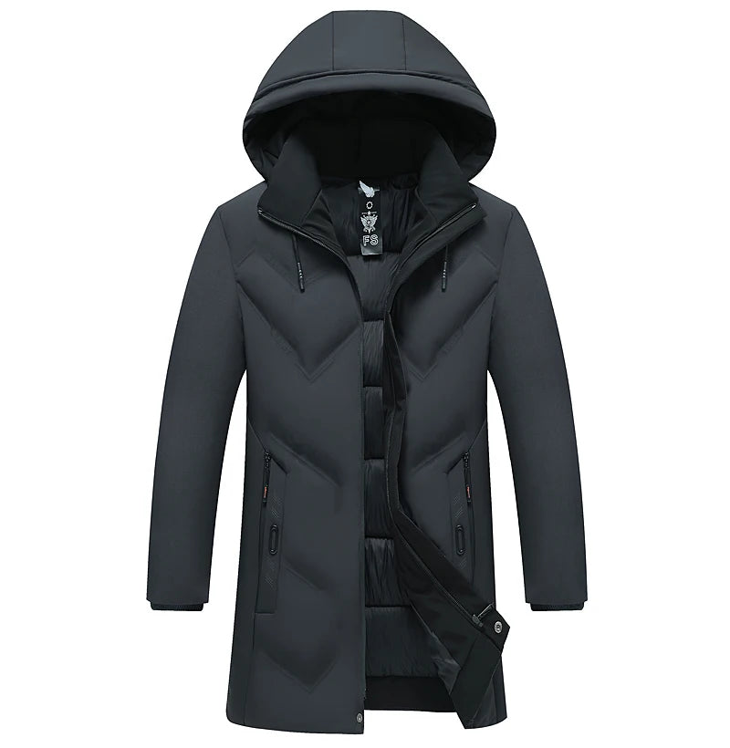 Top Grade Designer New Brand Men Parka Jacket Thick Casual Fashion Windbreaker Hooded Bubble Coats Long Mens Clothes 2025