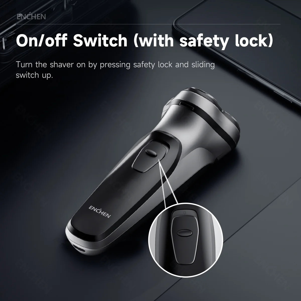ENCHEN Blackstone Electrical Rotary Shaver for Men 3D Floating Blade Washable Type-C USB Rechargeable Shaving Beard Machine