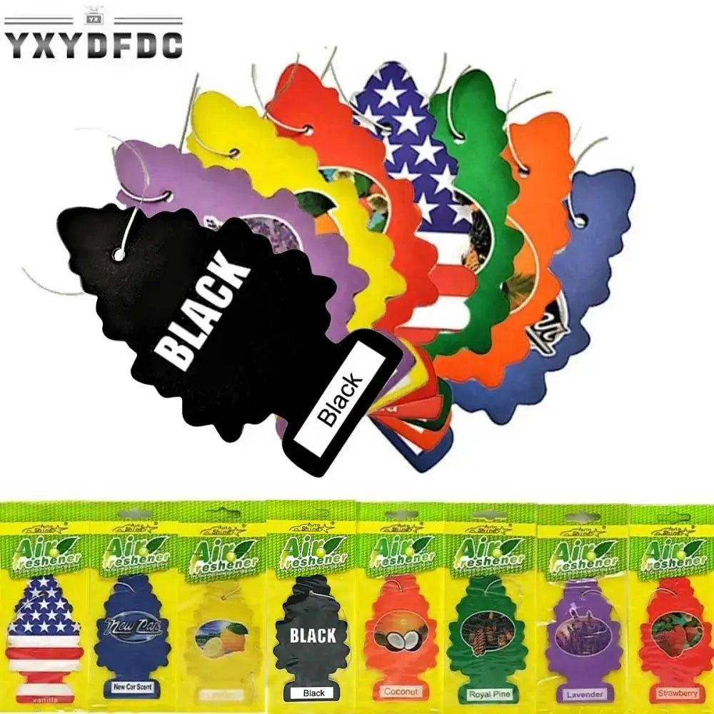 3-80pcs Christmas Tree Car Air Freshener Natural Aromatherapy Tea Paper Hanging Perfume Vanilla Auto Parts Interior