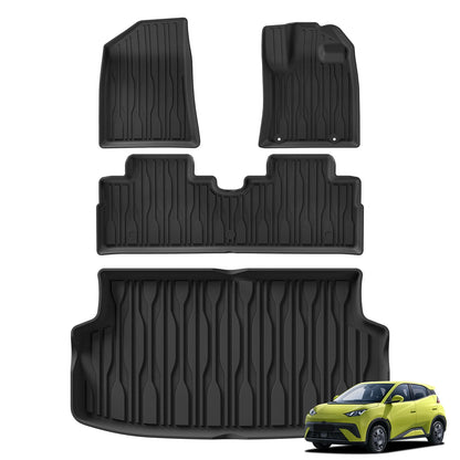 Left/Right Drive for BYD ATTO1 SEAGULL 2025 Car Floor Mats Cargo Liner Trunk Pad Backrest Liner TPE Foot Mat All Weather Black