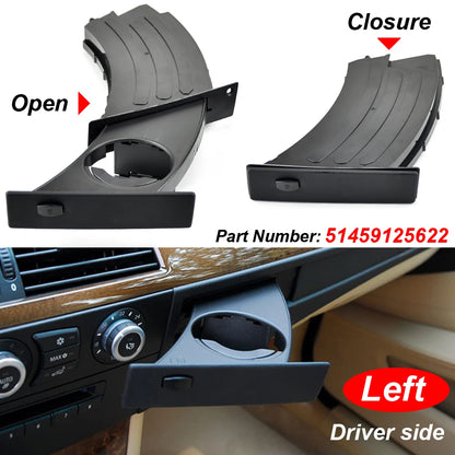 Front Left Right Cup Holder Drink Rack Black Holders For BMW E60 E61 M5 525i 528i 530i 535i 2002-2010 51459125622 51459125626
