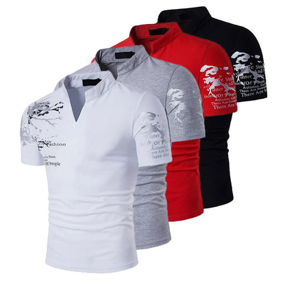 New Short Sleeve T-shirt 2/1Pcs Mens Casual Polo Shirt Summer Fitness Ultralight Tops Sportswear V-Neck T-shirt Printed Pullover