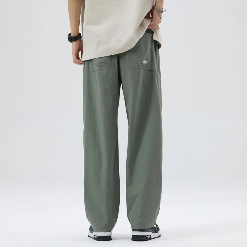 2026 Men's Suit Pants Spring and Summer Loose Wide-Leg Straight-Leg Trendy Trousers