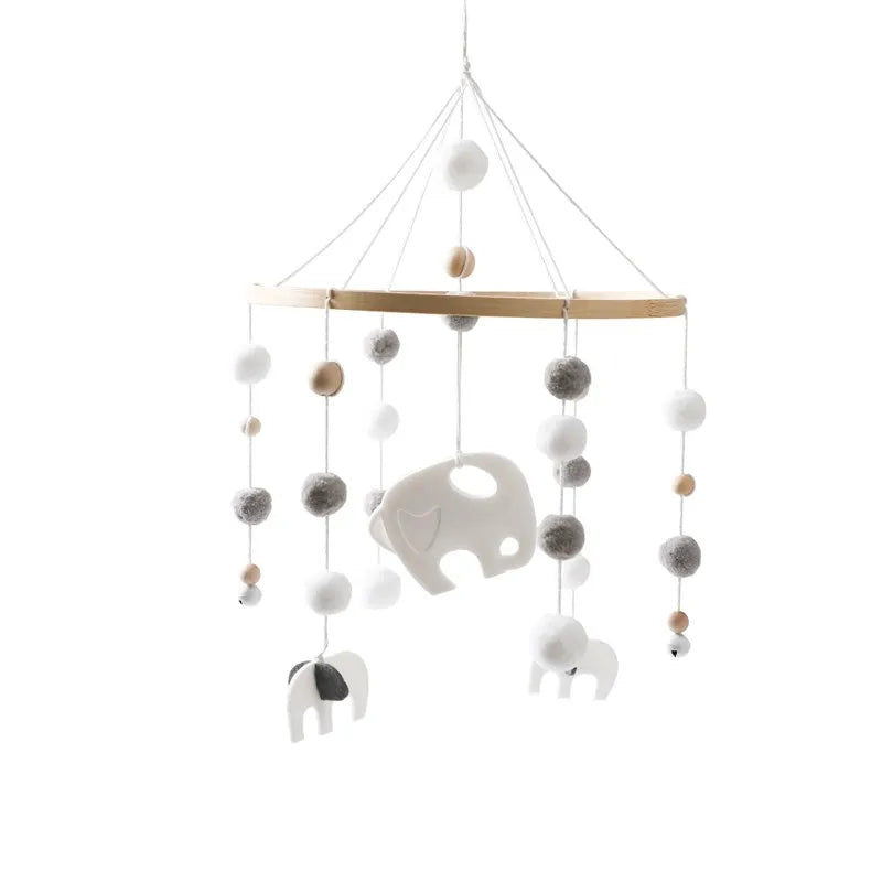 DIY Baby Crib Bed Bell Holder Arm Toy Imitation Wood Grain Infant Bed Decoration Toys Rotating Music Box Nut Screw Arm Bracket