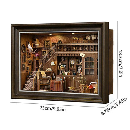 Book Nook Kit Holiday Bookstore DIY 3D Wooden Puzzle Dollhouse Photo frame ornament Model Bookend Building Home Decoration