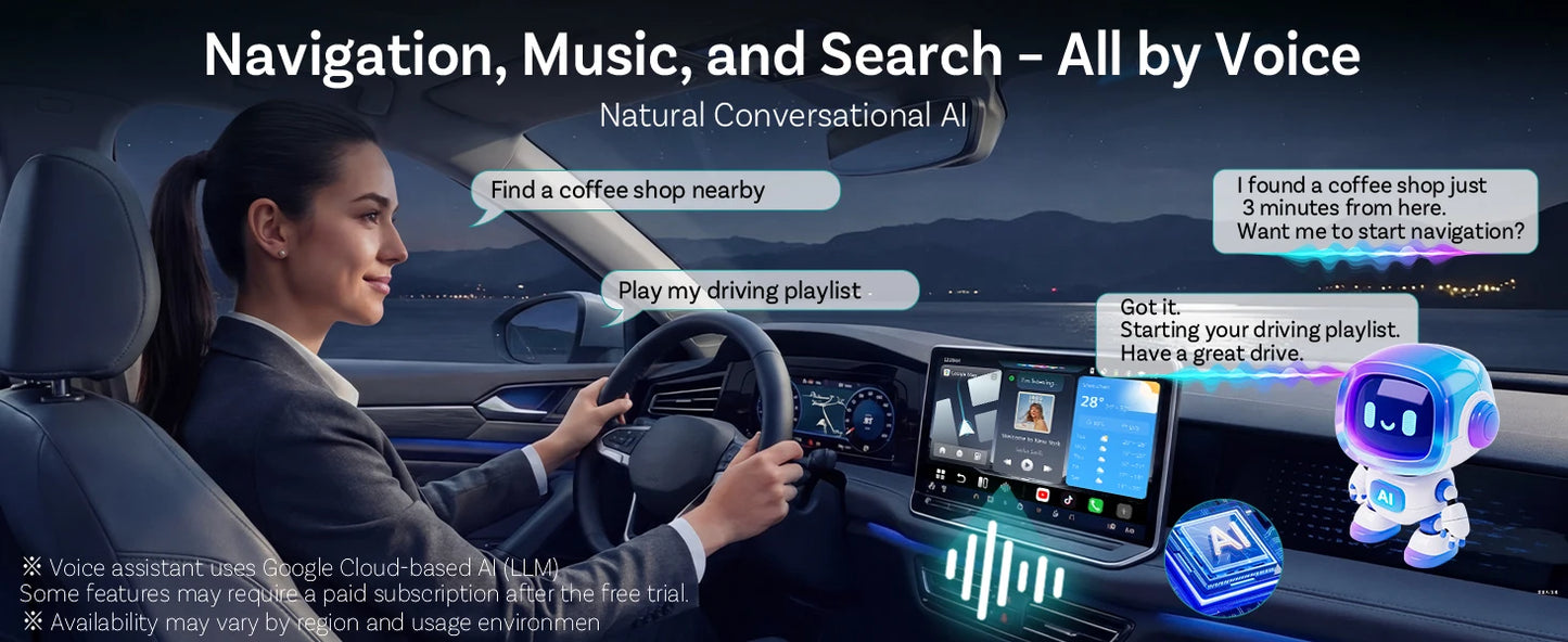 OTTOCAST P3 Pro Android Car Box Smart Car System for Car with AI Voice Assistant Cloud SIM 4G Dual Screen Fast Wireless Connecti