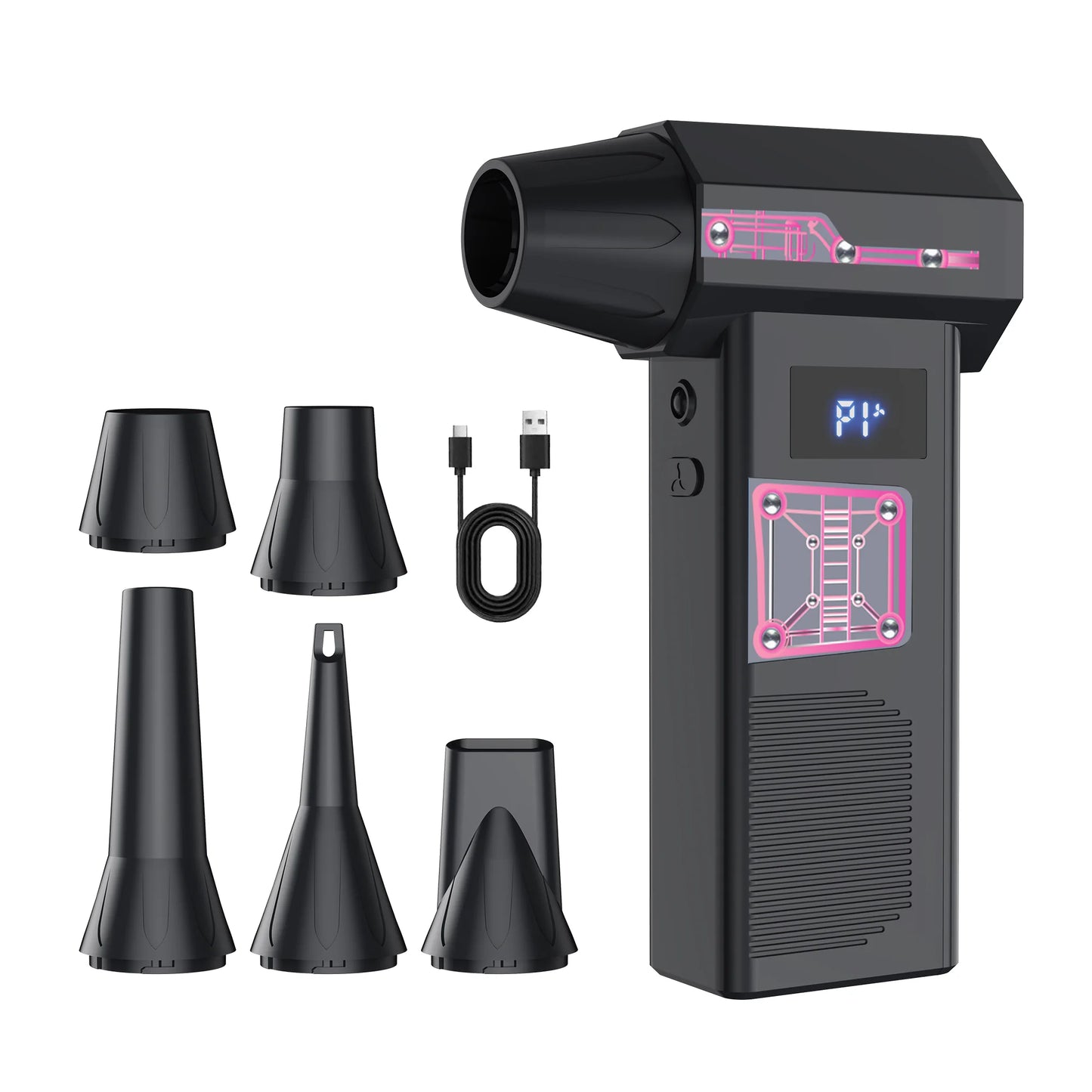 Turbo Jet Fan Electric Air Duster 10000mAh High-Speed Blower 130000RPM for Car PC Home Cleaning Powerful Portable Dryer Tool