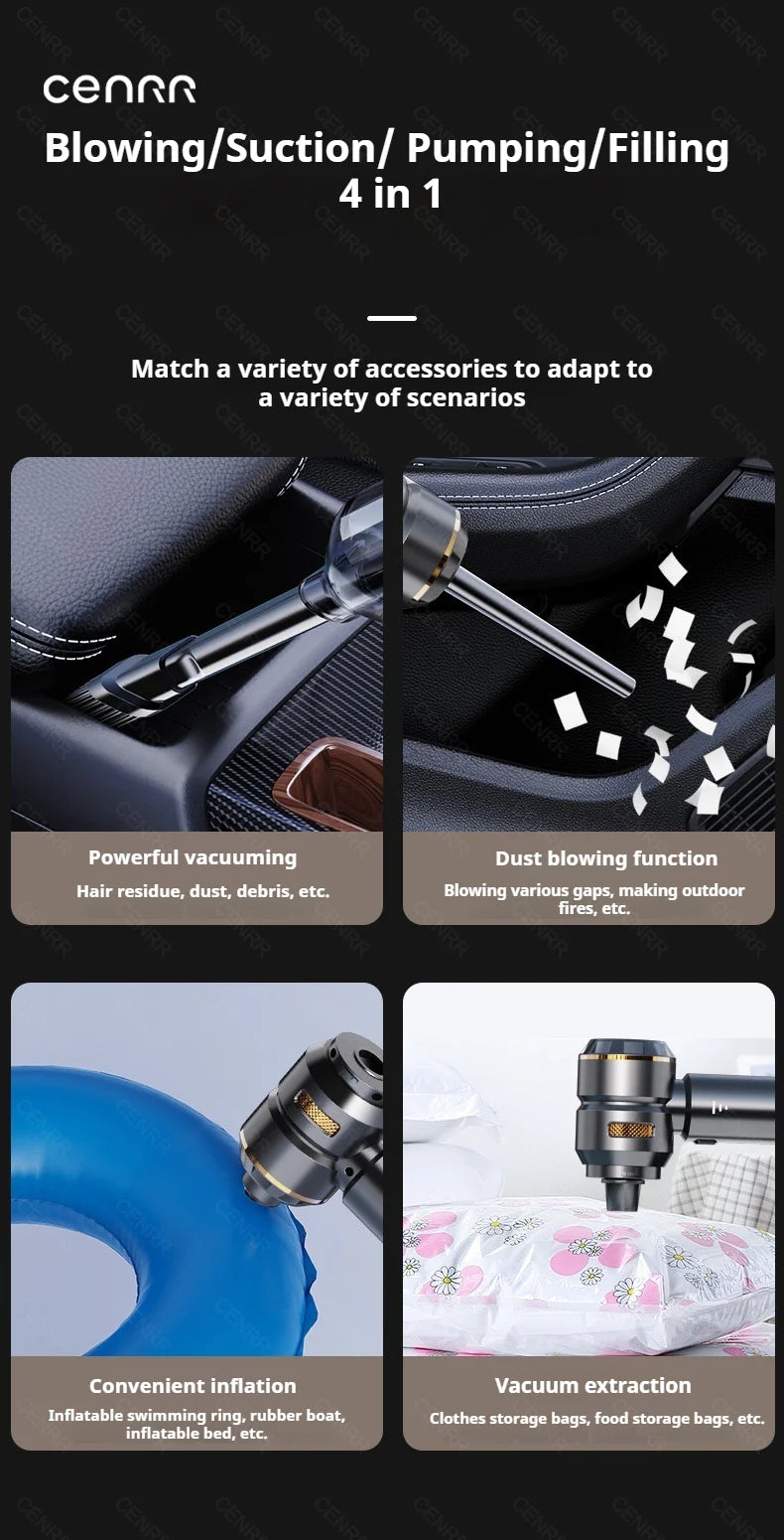 CENRR Car Vacuum Cleaner 998000PA Handheld Wireless Powerful Portable Vacuum Cleaner Home Appliance Cleaning Machine Car Cleaner