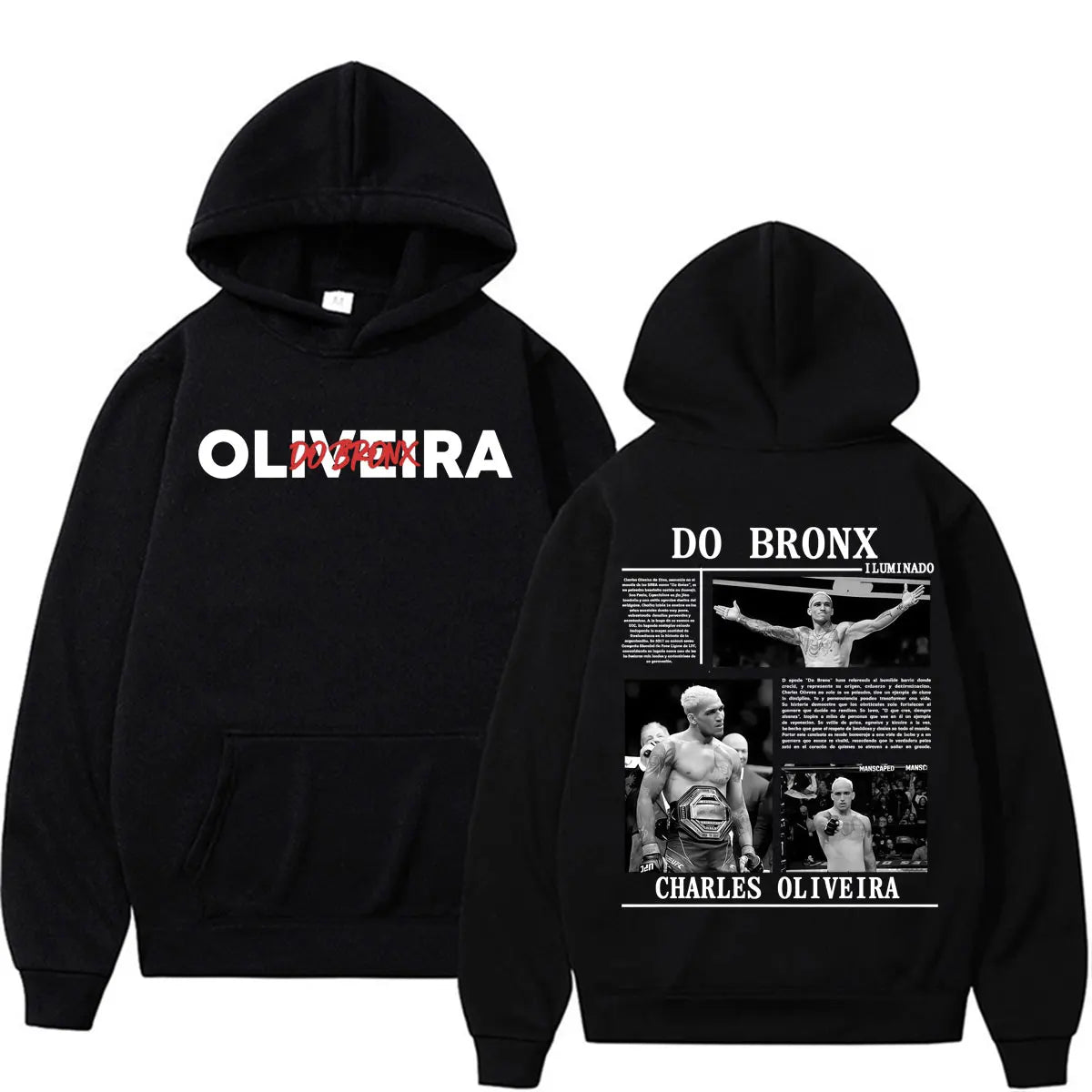 Limited Do Bronx Charles Oliveira Graphic Hoodies Men Women Harajuku Retro Gothic Sweatshirt Casual Fleece Long Sleeve Pullovers