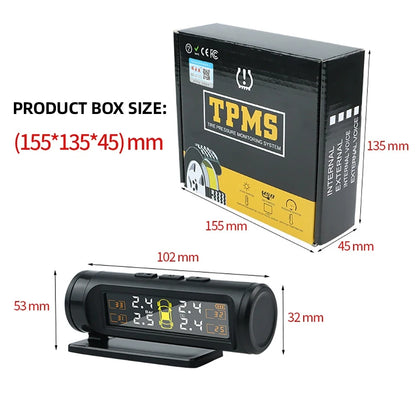 Wireless Tire Pressure Monitoring System Temperature Warning Removable Battery Battery Version 4 Sensors  TPMS Car Tyre Pressure