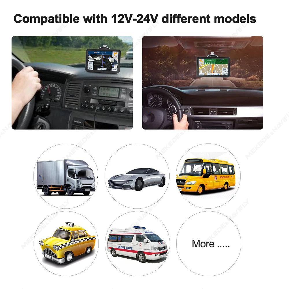 Navifly 9" Car GPS Navigation HD Touch Screen 2025 NEW European MAP GPS Navigation Truck Sunshade Sat Nav Music Video Player FM