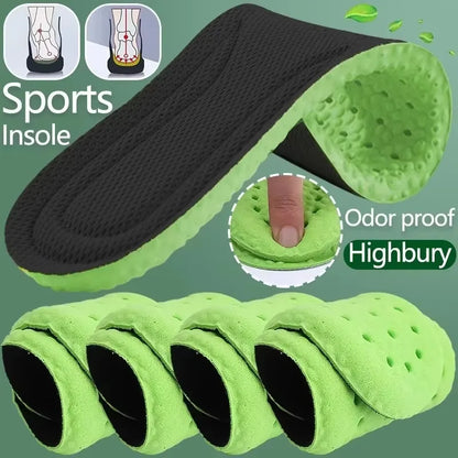Breathable Deodorant Sports Insoles Inserts Shock Absorption Cushioning Shoe Pads Insoles Soft Comfortable Foot Care Accessories