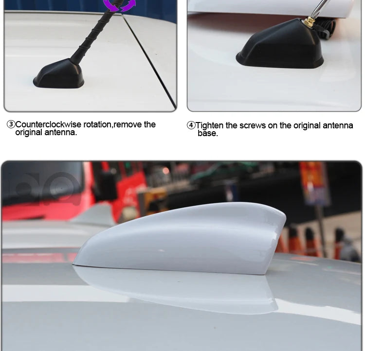 Universal Super Shark Fin Antenna Special Car Radio Aerials Piano Paint Stronger Signal For Ford Kuga Flex Territory Ecosport