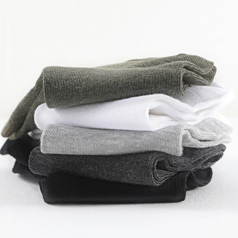 MiiOW 5 Pairs/Lot Men's Bamboo Fiber Socks Antibacterial Breathable Casual Business Men's Mid Tube Socks Mid-calf Sock Male Gift