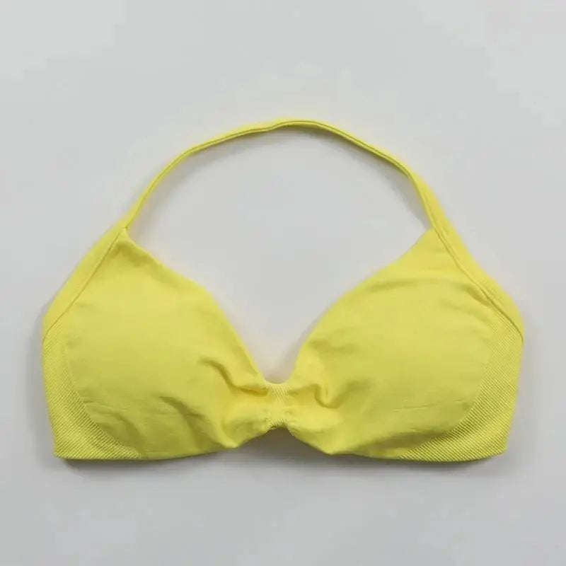 Impact Strappy Bra Gym Top Backless Yoga Bra Removable Cups Women Workout Clothing Seamless Bras Scrunch Workout Yoga Tank