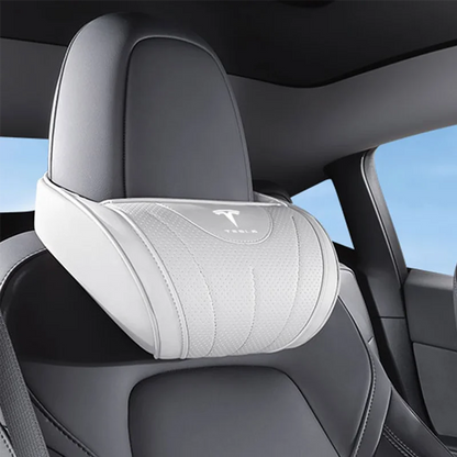 High-end Leather Car Seat Headrest Memory Foam Comfort Neck Pillow For Tesla SpaceX Model 3 Y S X Y-Eur Highland Roadster Bonina