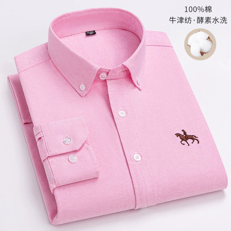 Fashionable Cotton Men's Shirt Long-Sleeved Oxford Soft Comfortable And Breathable Classic Versatile Business Casual Men's Shirt