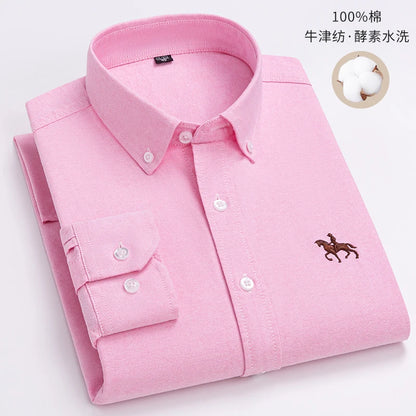 Fashionable Cotton Men's Shirt Long-Sleeved Oxford Soft Comfortable And Breathable Classic Versatile Business Casual Men's Shirt