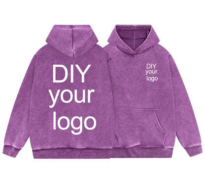 Washed Retro Hoodies 5 Colors 100%Cotton Hoody Customized Personalized Pattern Customization Pullover Team Logo Company Logo