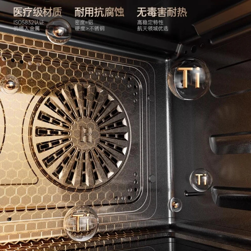 Microwave, Oven and Steamer AIO Desktop Household Steam Oven Titanium Antibacterial Liner Cuisine Hornos Microondas
