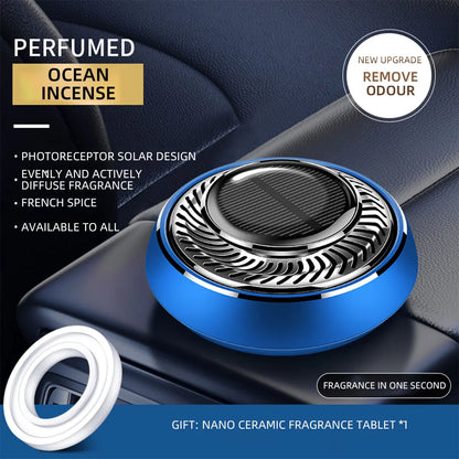 1pcs Solar Aromatherapy Car Interior Air Freshener Center Console Decoration Rotatable Rotation Fragrance Ornament Air Freshener