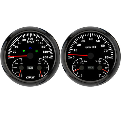 ELING 110mm Car 3in1 Multifunctional GPS Speedometer 120K 200K with Tachometer with Oil Pressure Water Temp Fuel Level Voltmeter