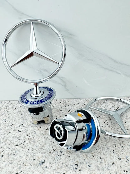 1pcs Accessories 44mm 3D Metal Star Bonnet Hood Logo Emblem Badge for Mercedes Benz AMG W202 W203 W204 W208 W210 W220 W221