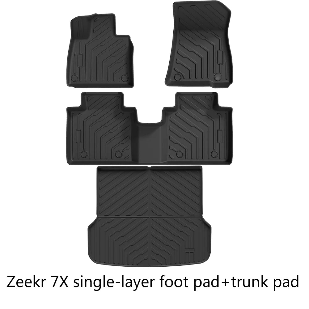 TPE Floor Mats for Zeekr 7X 2024-2026 All Weather Custom Fit Car Accessories Waterproof Non-Slip Eco-Friendly Auto Interior Pads