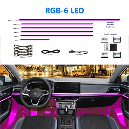 For BMW Only Neon Car Ambient Lights Full 213 Colors Streamer RGB LED Interior Hidden Ergonomic Strip For F10 F20 F30 G20 G30