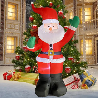 Backpack Santa Claus Christmas Decoration Inflatable Toys With LED Light 1.8M Inflatable Model Holiday Gift Indoor Outdoor Decor