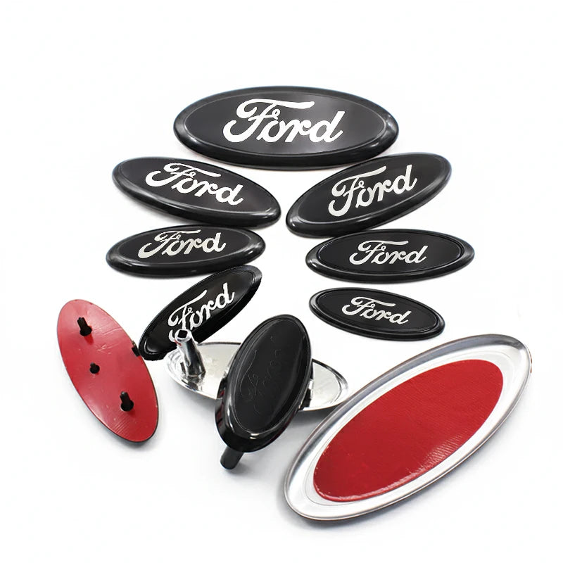 Car Logo Badge Front Rear Grille Hood Bonnet Trunk Emblem Stickers For Ford Focus Mondeo Edge Ecosport Ranger Fiesta Fusion Kuga