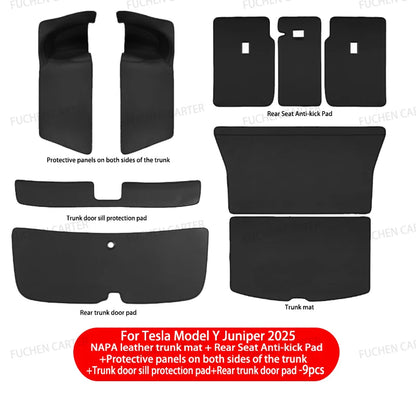 For Tesla Model Y Juniper Trunk Mat Full Coverage Trunk Both Side Guards Seat Backrest Protective Pad Cargo Liner Anti Dirty Mat