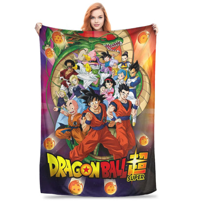 Dragon Ball Blanket Anime Goku Pattern Soft Throw Blankets for Bed Bedroom Quilt Air Conditioning Personalised Warm Bedspread