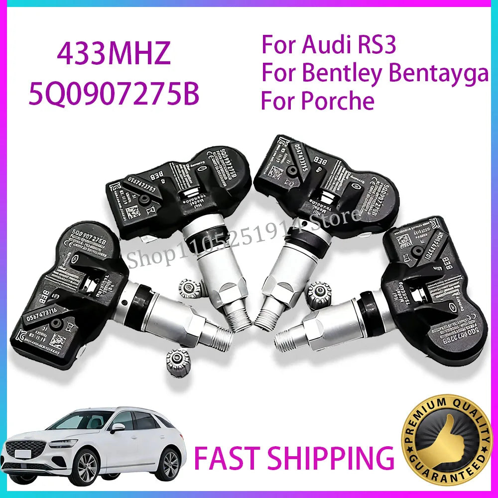 1/4PCS TPMS Tire Pressure Sensor Monitoring System 5Q0907275B For Audi RS3 Bentley Bentayga Porche Volkswagen Beetle Golf Eos