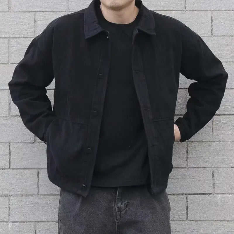 Men's Fashionable Thickened Fleece Lined Slim Fit Denim Jacket Autumn Winter Warm Stylish Workwear Top Quality Chinese Produc...