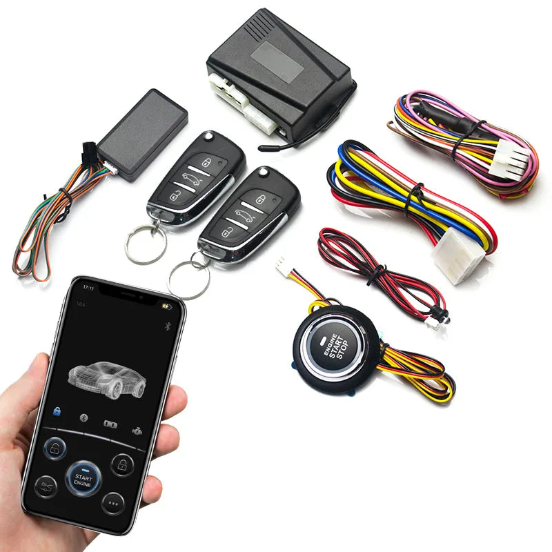 12V Car Remote Starter Start Stop Button Universal Centra lization Anti Theft Engine Lock Alarm System Auto Remote Starter