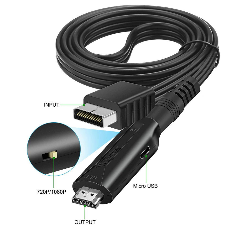 PS2 to HDMI Converter Adapter, PS2 to HDMI Cable PS2 to HDMI Support 1080P, Connecting a PS2 to a Modern TV with HDMI
