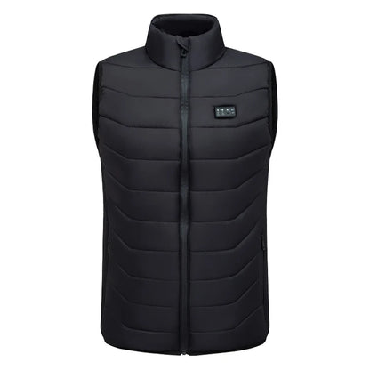New Loose Casual Stand Up Collar Winter 28 Zone Intelligent Heating Vest Men'S Women'S Warm Electric Clip Coat (No Power Bank)
