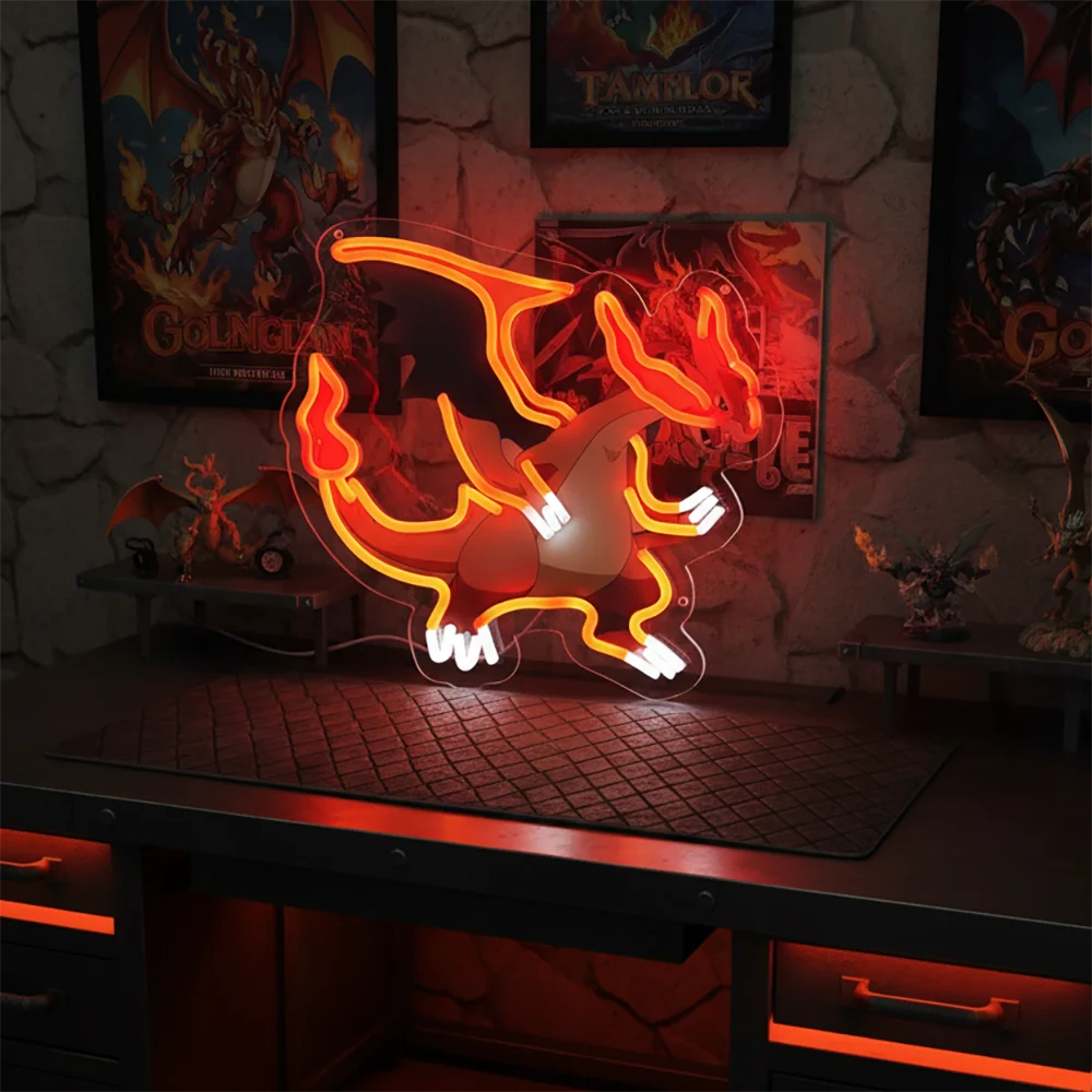 Custom Pokemon Pikachu Acrylic Neon LED Light Animes Artwork for Home Festival Party Salon Bar Hotel Business Shop,Etc.