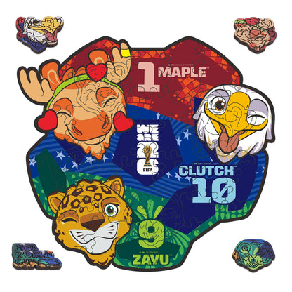 Mini Wooden Puzzles for Adults FIFA World Cup Football Unique Shaped Puzzle Collectible Decor Creative Birthday Festival Gifts