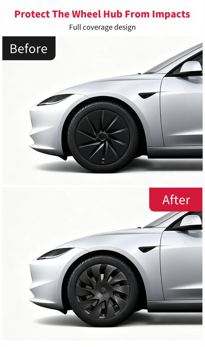 4PCS Hubcaps for Tesla Model 3 Highland 2026 Standard 18Inch Full Rim Covers Replacement Wheel Cover Accessories Only for Standa