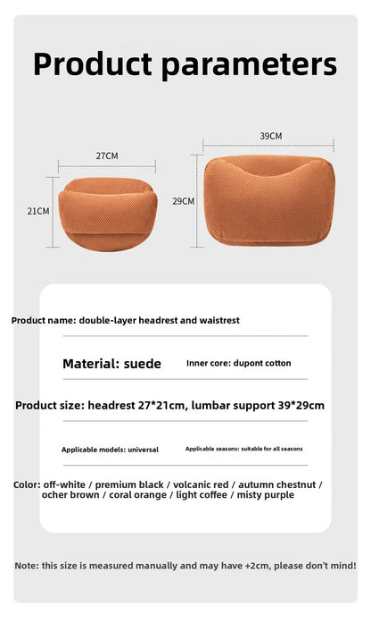 High Quality Universal SUV Car Headrest Cushion Car Seat Neck Pillow High-grade Leather Breathable Lumbar Support Car Pillow