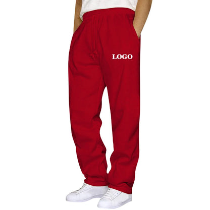 Customized Straight Leg Jogger Pants Men Autumn Winter Personality Printed Thicken Sweatpants Pocket Trousers Streetwear S - 5XL