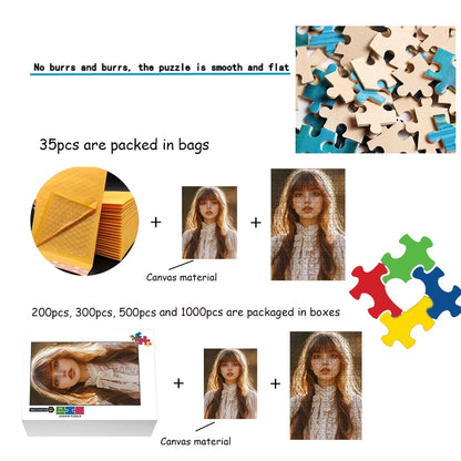 Photo Custom Jigsaw Puzzle 108/200/300/500/1000/1500 piece Custom puzzles for characters, pets, Wooden high-quality floor puzzle