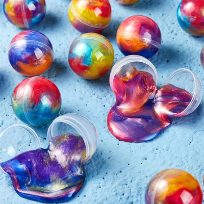 12pcs Creative Colorful Crystal Mud Starry Sky Diy Jelly Stress Relieving Mud Colorful Starry Sky Slime Plasticine Mud Toy Gift